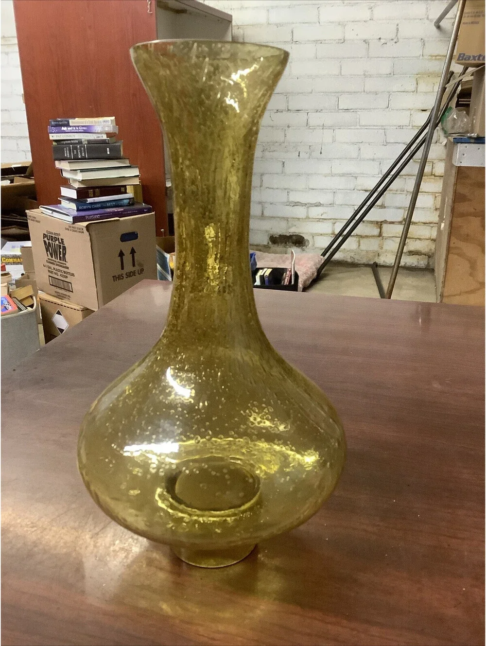 Vintage Oil Lamp Shade Hurricane Chimney Globe Honey Amber Bubble Stretch Glass